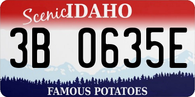 ID license plate 3B0635E