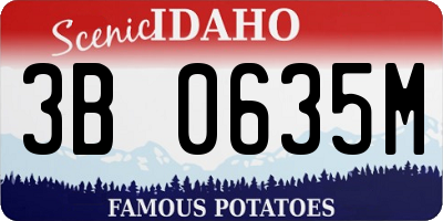 ID license plate 3B0635M