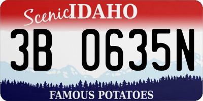 ID license plate 3B0635N
