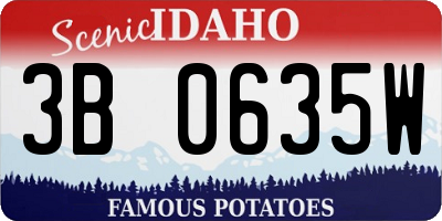 ID license plate 3B0635W