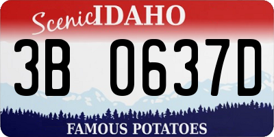 ID license plate 3B0637D