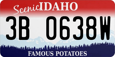 ID license plate 3B0638W