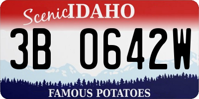 ID license plate 3B0642W