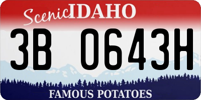 ID license plate 3B0643H