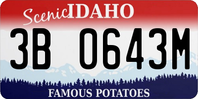 ID license plate 3B0643M