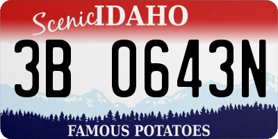 ID license plate 3B0643N