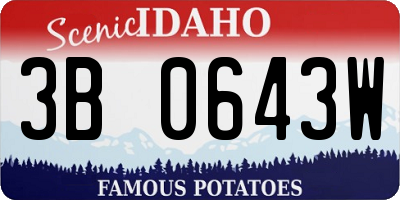 ID license plate 3B0643W