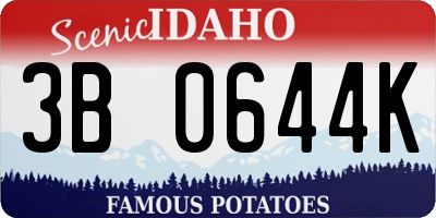 ID license plate 3B0644K