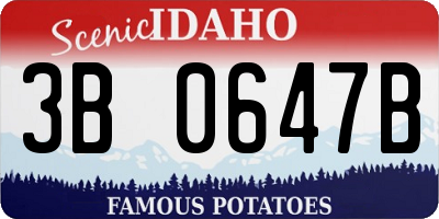 ID license plate 3B0647B