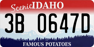 ID license plate 3B0647D