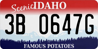 ID license plate 3B0647G