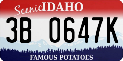 ID license plate 3B0647K