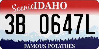 ID license plate 3B0647L