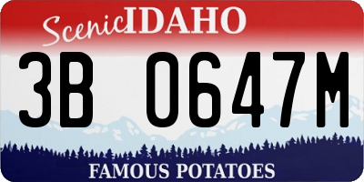 ID license plate 3B0647M
