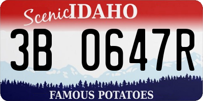 ID license plate 3B0647R