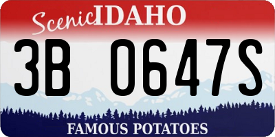 ID license plate 3B0647S