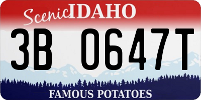 ID license plate 3B0647T