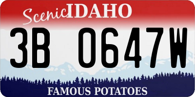 ID license plate 3B0647W