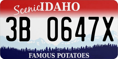 ID license plate 3B0647X