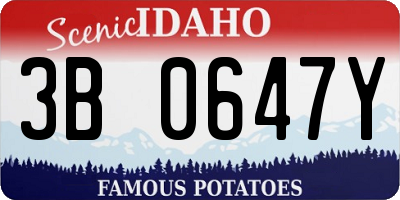 ID license plate 3B0647Y