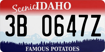 ID license plate 3B0647Z