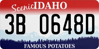 ID license plate 3B0648D