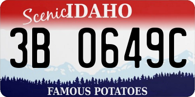 ID license plate 3B0649C