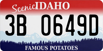 ID license plate 3B0649D