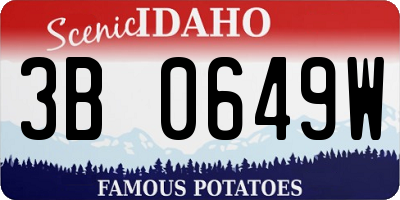 ID license plate 3B0649W