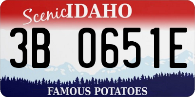 ID license plate 3B0651E