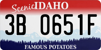 ID license plate 3B0651F