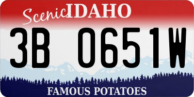 ID license plate 3B0651W