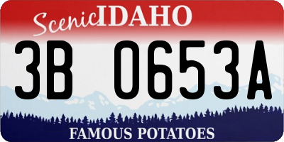ID license plate 3B0653A