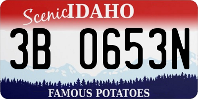 ID license plate 3B0653N