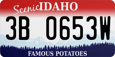 ID license plate 3B0653W