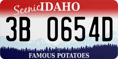 ID license plate 3B0654D