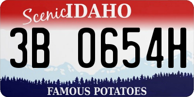 ID license plate 3B0654H