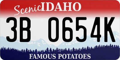 ID license plate 3B0654K