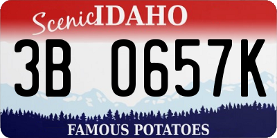 ID license plate 3B0657K