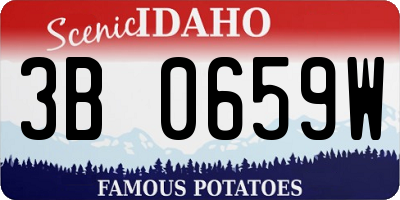 ID license plate 3B0659W