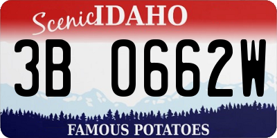 ID license plate 3B0662W