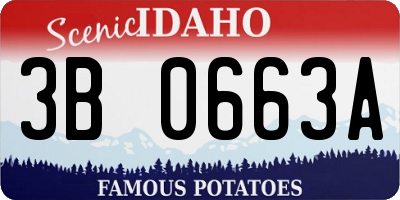 ID license plate 3B0663A