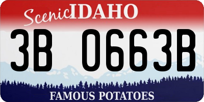 ID license plate 3B0663B