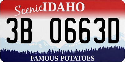 ID license plate 3B0663D
