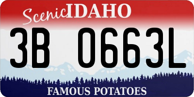 ID license plate 3B0663L