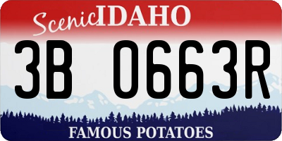 ID license plate 3B0663R
