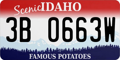 ID license plate 3B0663W