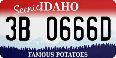 ID license plate 3B0666D