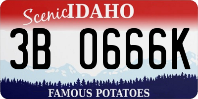 ID license plate 3B0666K
