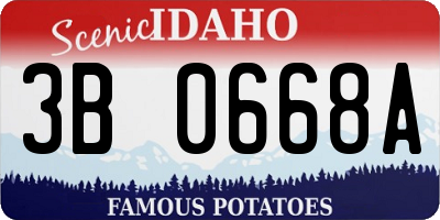 ID license plate 3B0668A